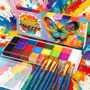 Halloween exclusive special effect painting tools. Sturdy palette and fine painting brushes. Easy coloring on face and body, create stylish dramatic looks for festivals and stage shows, Body Makeup