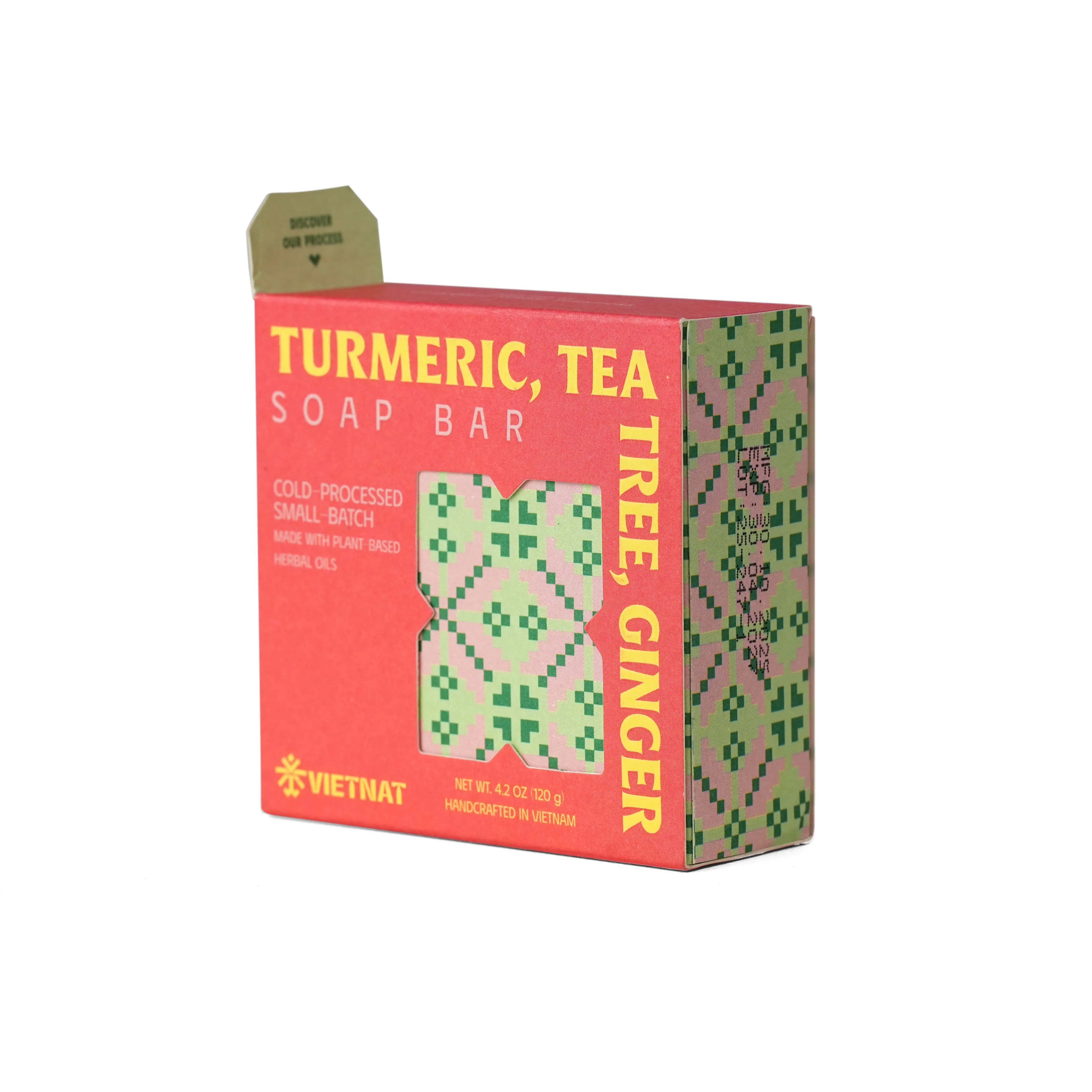 Turmeric Tea Tree & Ginger Calming Soap Bar - Triple Herbal Acne Cleanser, Sulfate-Free, High-Curcumin, 120g - Body Care - Cocoa