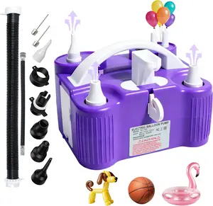 Balloon Pump, Air Pump Inflator Blower Machine for All Balloons &, Triple Inflating Ports for Latex 260q Foil Balloons, Air Mattress, Airbeds, Basketball, Soccer