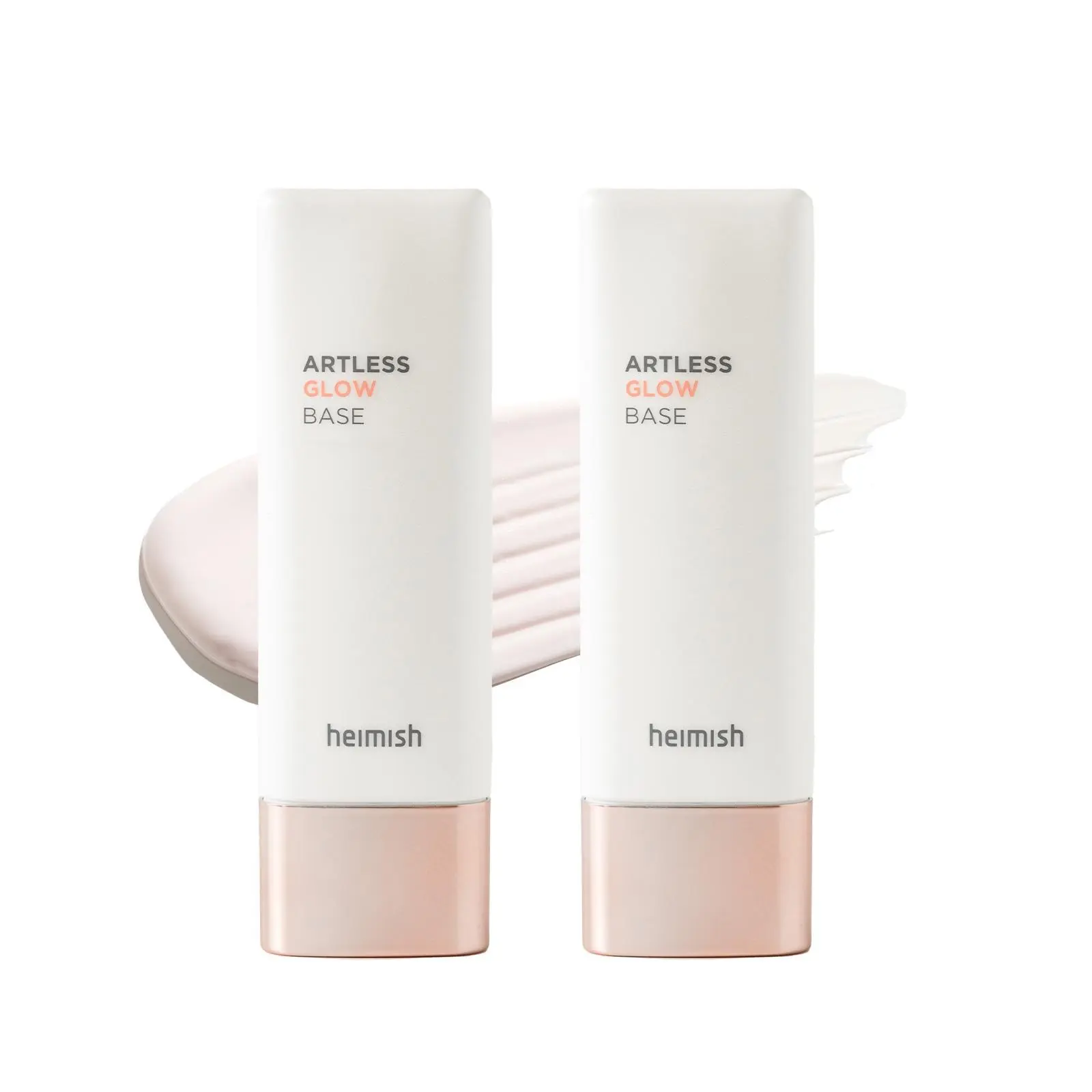 【2-Pack】【HEIMISH】Artless Glow Base (1.4 Fl. Oz / 40ml) | Makeup Moisturizer & UV Defense Base | Cruelty-free All-In-One Primer Pearl Springtok Cream