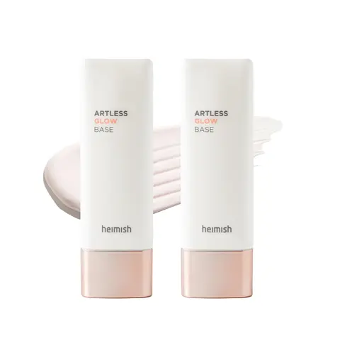 【2-Pack】【HEIMISH】Artless Glow Base (1.4 Fl. Oz / 40ml) | Makeup Moisturizer & UV Defense Base | Cruelty-free All-In-One Primer Pearl Springtok Cream