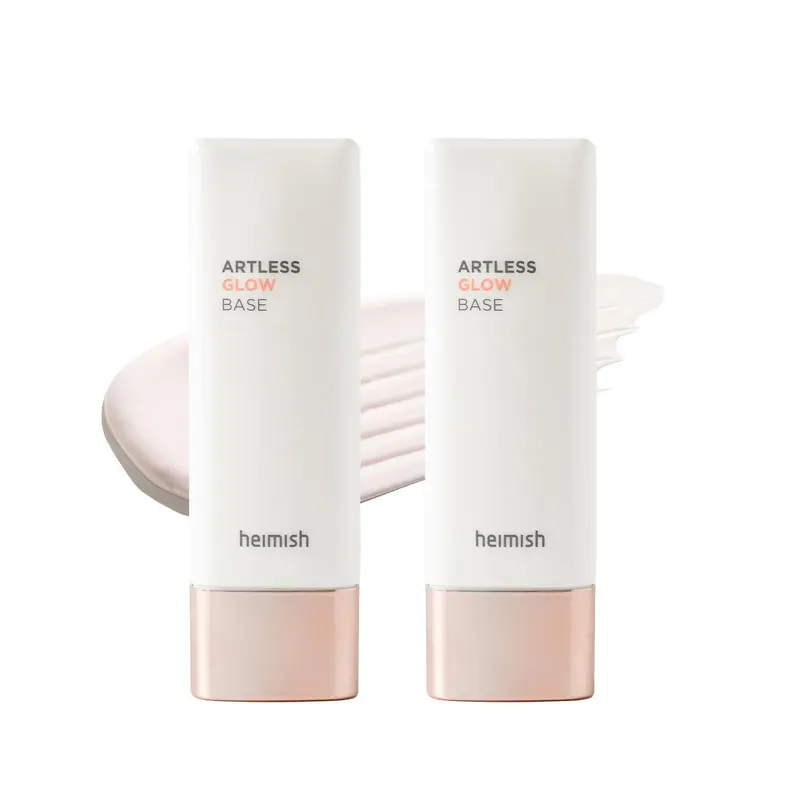 【2-Pack】【HEIMISH】Artless Glow Base (1.4 Fl. Oz / 40ml) | Makeup Moisturizer & UV Defense Base | Cruelty-free All-In-One Primer Pearl Springtok Cream