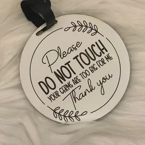 Floral Please Do Not Touch Baby Tag | Car Seat Tag | Stroller Tag | Diaper Bag Tag | Wooden Sign | Carrier Bag Tag