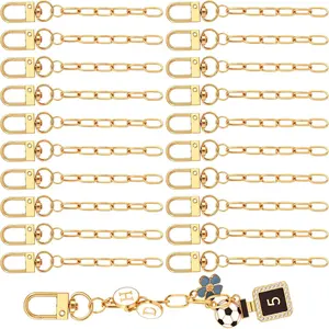 20 count  Making Kit with Extender Chain,   Clip Key Ring, Alloy Swivel Snap Hook Bag Charm Chain DIY  Supplies for Purses Handbag Bags Crafts