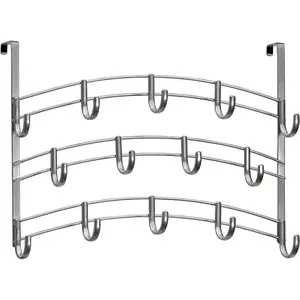 PROFESSIONAL(R) (TM) Over the Door Hooks - 14 Hook - Over the Door Coat Rack - Over the Door Hanger -  Towels or Clothes - Bathroom, Bedroom, Laundry Room - Lifetime Ltd. Warranty,