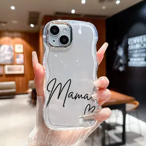 Aesthetic Heart Script Typography Phone Case with Water Ripple Electroplated Borders, Stylish Protective Cover, Trendy Cute Graphic Design, Gift for Men and Women, for iPhone 11 12 13 14 15 16 17 Series