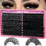 Yaiseiko Plant Fiber Wispy Lash Clusters Kit - 100D+200D Thick, 12-25mm D Curl Mega Volume Individual Eyelash Extensions, 280Pcs DIY At-Home Makeup Pack, Ideal Gift for Lash Enthusiasts