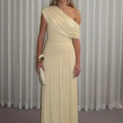 graciela off shoulder dress in cream more to come More To Come Graciela Off Shoulder Dress In Cream