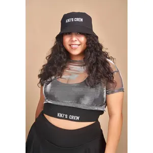 Metallic Mesh Cover Up Top
