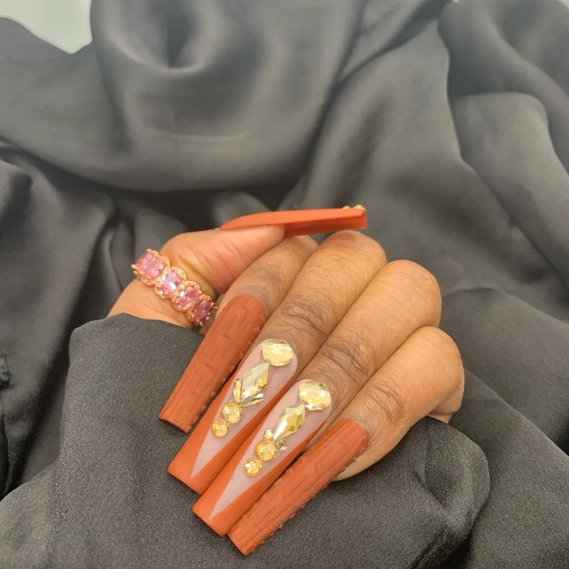 Fall Custom Acrylic Press On Nails for Nail Art and Nail Care