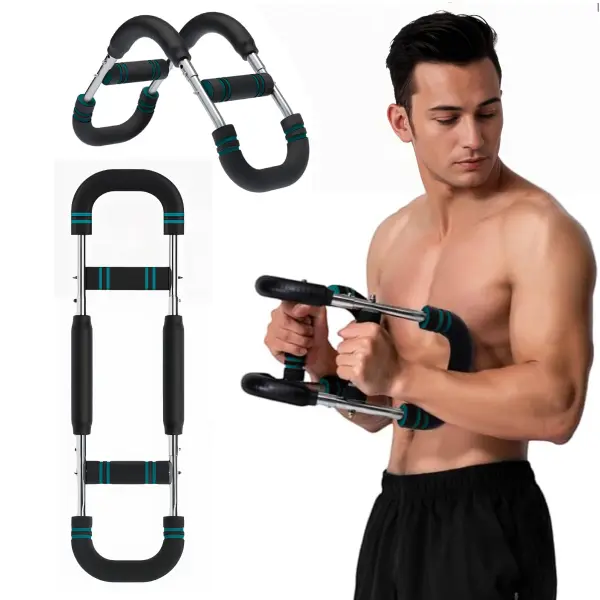 Arm Trainer, 60-90lb Adjustable Chest Workout Equipment, Arm Trainer, Arm Strength Trainer, Portable Power Twister Bar,Portable Spring Resistance for Home Workout Equipment home gym strength gym  gears chest shoulder arm workout equipment home arm trainer