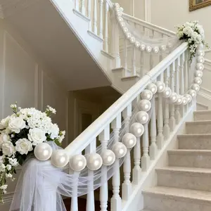 20 Faux Pearls (3.15 Inches), Pearl Wreath Staircase Decor, Home Wedding Party Decoration, DIY Pearl Strand Hanging Ornament