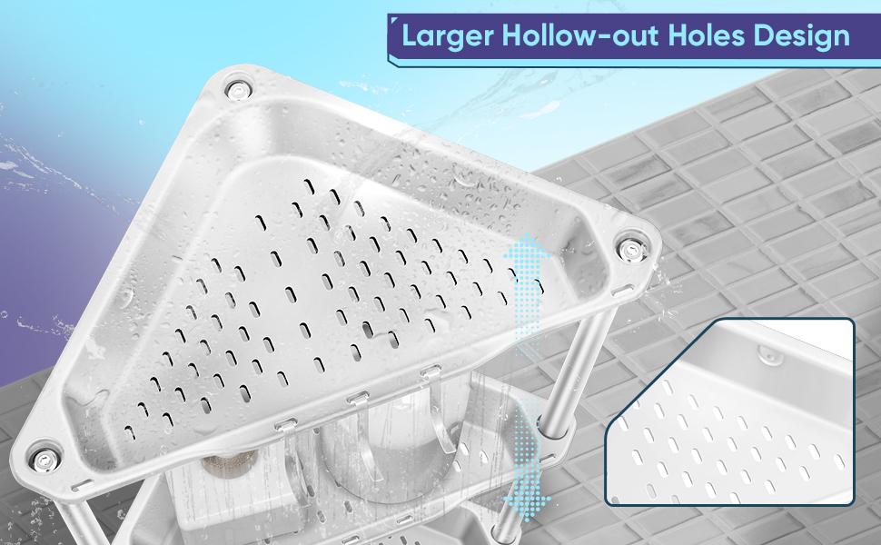 Corner Shower Caddy - 2/3/4/5 Tiers Freestanding Shower Shelves Storage with Large Capacity, Rustproof, Quick Drainage - White