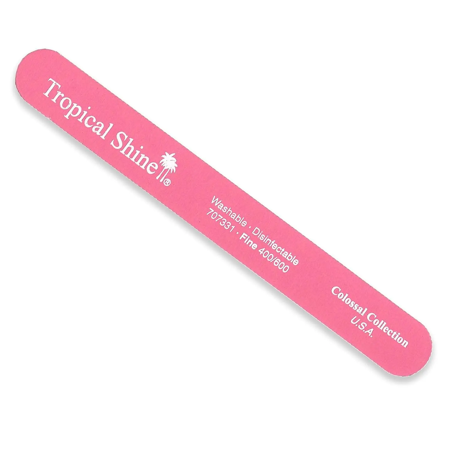 Tropical Shine Gentle Smoothing Nail File - Salon Quality Tools, 400-600 Extra Fine Grit for Delicate/Fragile Nails, Pink Manicure & Pedicure Accessory, Salon Quality Nail Tools