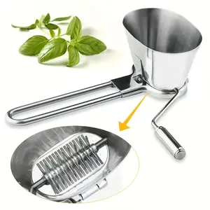 Stainless Steel Manual Pull String Herb Chopper, Portable Kitchen Food Mincer for Garlic, Onion, Vegetables, Nuts, Cilantro, Parsley and More, Multi-Purpose No Power Food Cutter, Rustproof Durable Easy to Wash, Great for Home Cooking, Picnic Camping