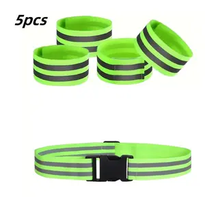 Reflective Running Equipment, 5pcs High Visibility Running Belt, Suitable for Arms, Wrist, Legs, and Ankles, Ideal for Night Jogging, Walking, and Cycling