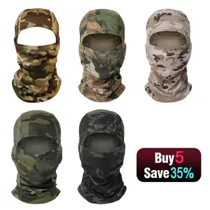 5PCS one piece Camouflage Versatile Camouflage Balaclava Face Mask UV Protection Men Women Sun Hood Tactical Motorcycle Running Riding UV Protection Tactical Balaclava Face Mask | Outdoor Sports | Ski, Cycling & Airsoft Gear Skiing
