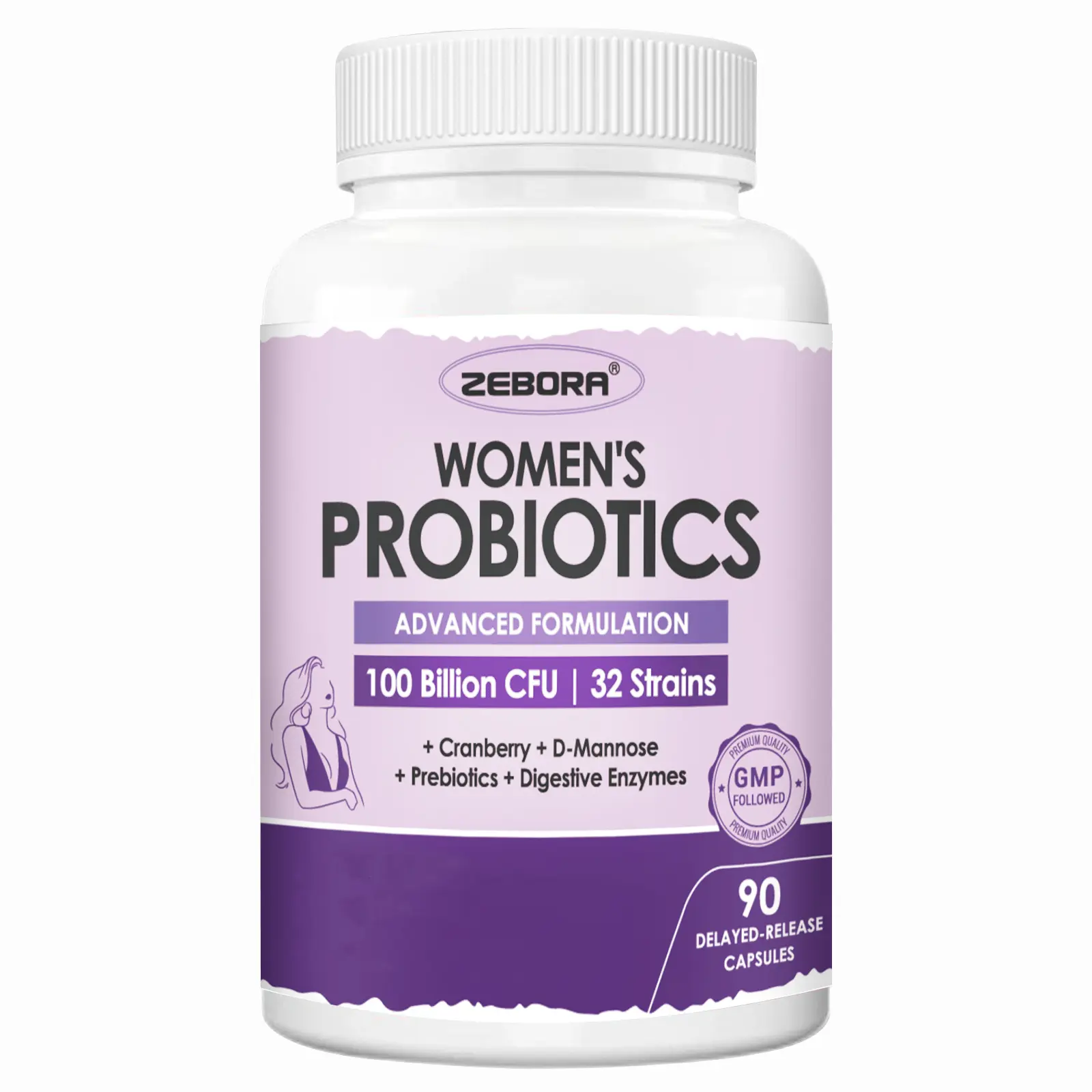 ZEBORA Probiotics for Women -90 Capsules Fitness Edible