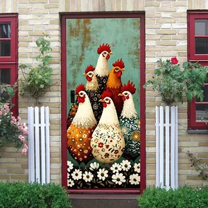 2pcs Colorful Cartoon Rooster Wall Stickers Creative Style Home Decor Self Adhesive Removable Living Room Bedroom Wall Decor Kids Room Animal Theme Wall Decals Waterproof Wear Resistant Eco Friendly Ma