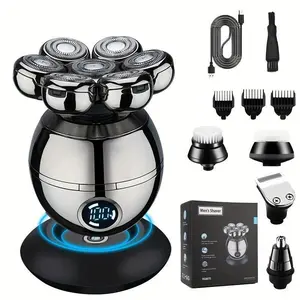 Men's Electric Shaver, 1 Box Portable Rechargeable Wet & Dry Use Shaver with Limited Comb & Cleaning Brush & Charging Cable, Great for Men Stylists Barber Barbershop