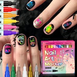 Waterproof Quick-Dry Acrylic Marker Pen, Ultra-Fine Tip Colorful DIY Painting Marking Pen, Nail Art Doodle Pen, Drawing Pen