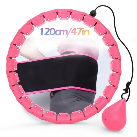 JLoibao Smart Weighted Hula Hoop for Adults - 2-in-1 24-Section Detachable Fitness Hoop, Durable Home Workout Gear for Home Training, Easy-Assembly Equipment