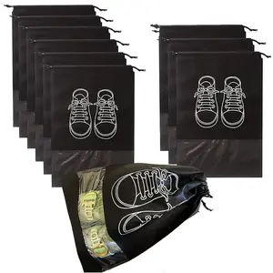 16pcs Shoe Storage Travel Bags, NEW Convenient Travel Non-Woven Drawstring Shoe Bag, Dust-proof Organiser