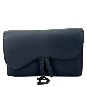 Pre-owned Dior Leather Belt Bags Christian Saddle Ultra Matte Calfskin Belt Pouch Black