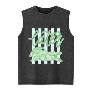Later Gator Shirt - See You Later Alligator Washed Vest - Trendy Vacation Washed Vest - Crocodile Graphic Fun