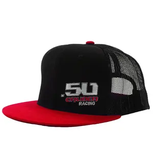 50 Caliber Racing Official Trucker Hat Black Red Blue or Camo with Black Mesh with Logo Adjustable Fit Unisex Breathable Racing Fan Cap