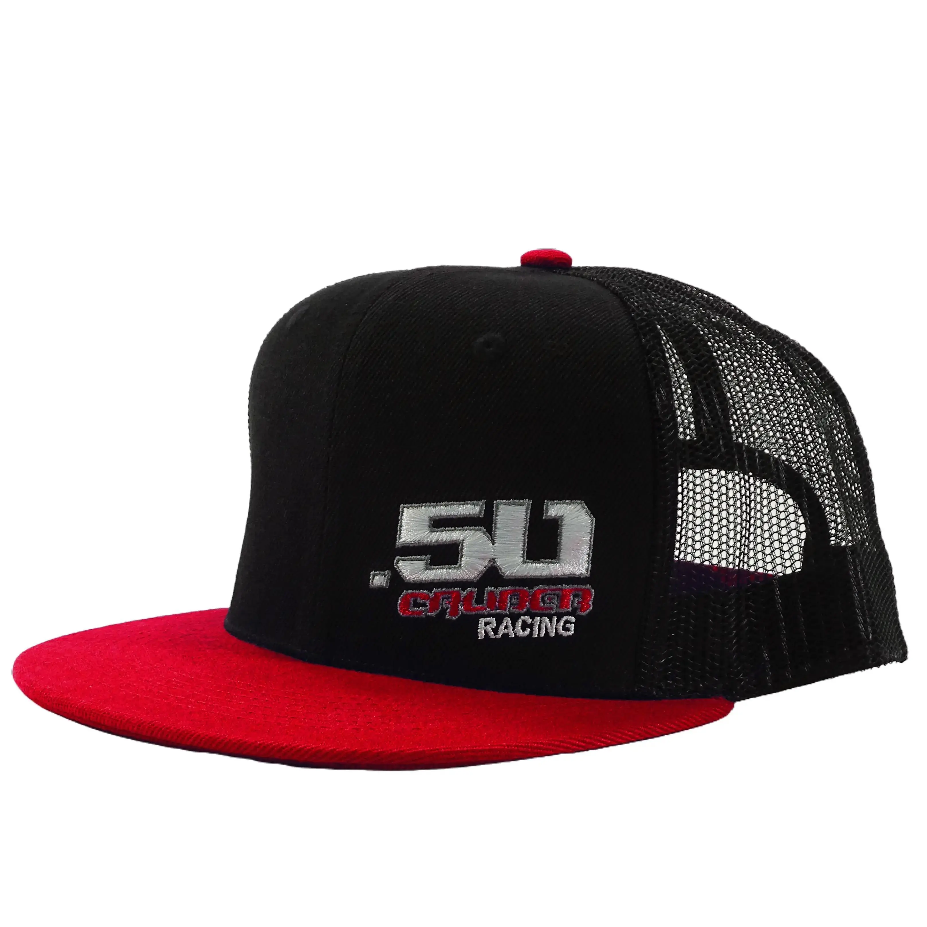 50 Caliber Racing Official Trucker Hat Black Red Blue or Camo with Black Mesh with Logo Adjustable Fit Unisex Breathable Racing Fan Cap (1pc)