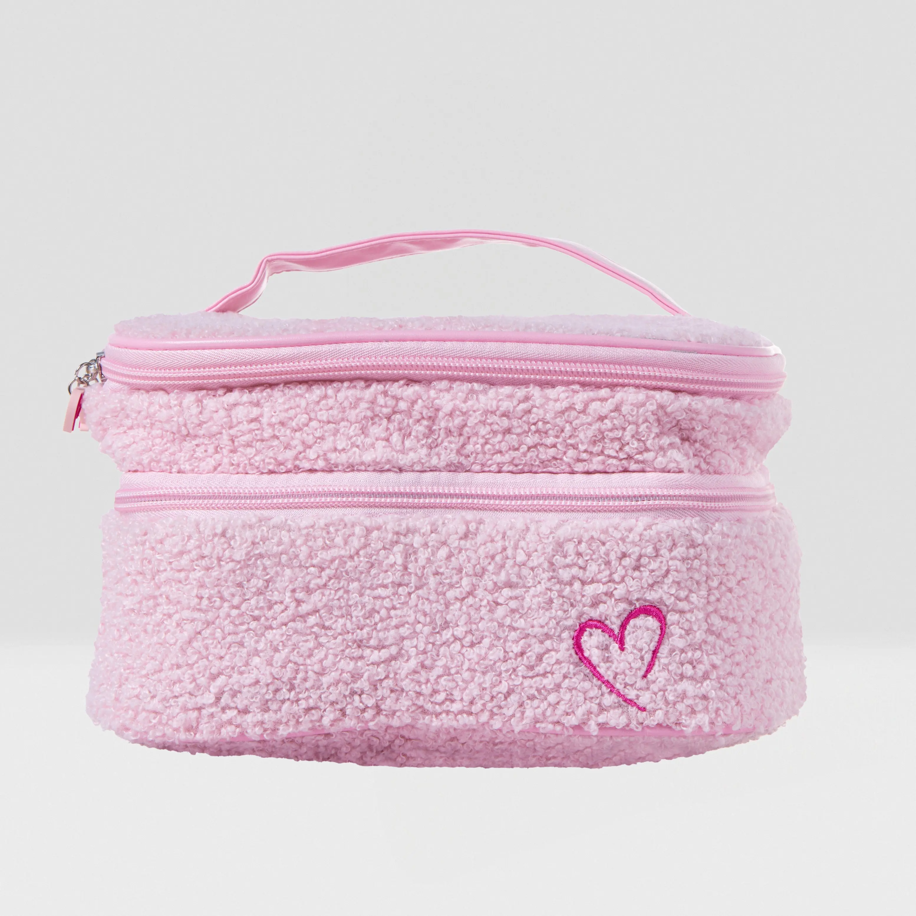 Fluffy Teddy Makeup Vanity Bag, Large Sherpa Cosmetic Pouch with Handle for Travel, Organizer with Multiple Compartments, Makeup Pouch For Purse Fluffy Teddy Makeup Vanity Bag, Large Sherpa Cosmetic Pouch with Handle for Travel, Organizer with Multiple Compartments, Makeup Pouch For Purse