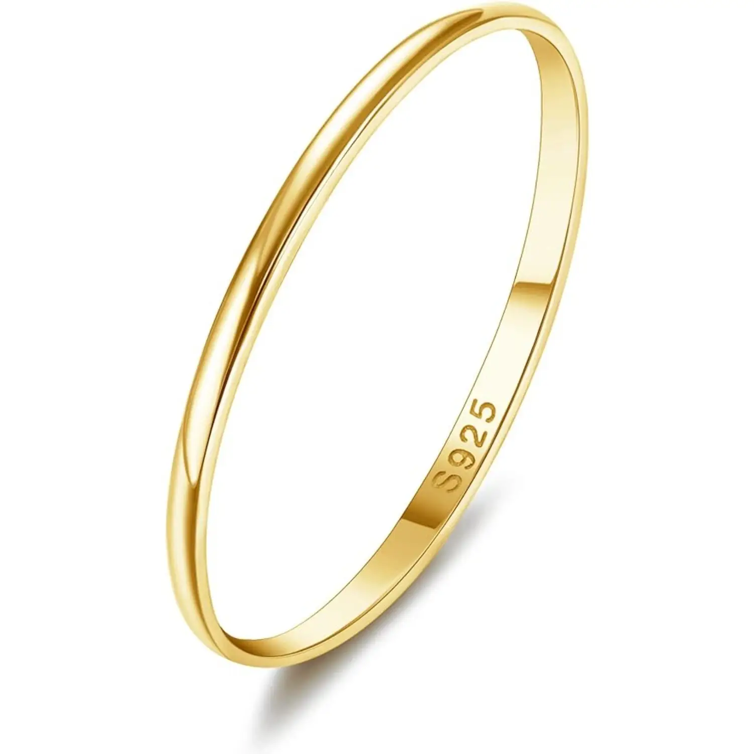 Fansilver 1mm 2mm 4mm Rings for Women Men High Polish Filled Stackable Band Rings Wedding Band Stacking Knuckle Thumb Statement Rings Comfort Fit Size