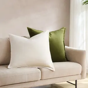 Lush Decor x Chuks Collins Terran Velvet Euro Sham Cover - Reversible Earthy Tones Soft Matte Velvet All Seasons Home Decor