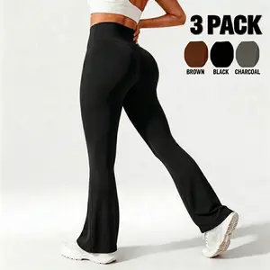Women's casual high-waisted flared yoga pants with a figure-flattering cut that accentuates your silhouette Perfect for workouts and everyday wear these pants are stretchy comfortable and breathable featuring a minimalist design Women's flared yoga pants