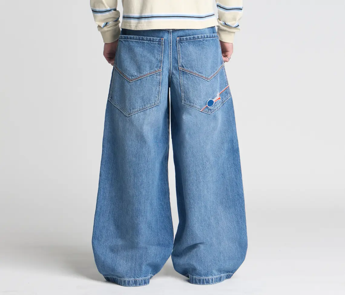 90s 00s JNCO JEANS ドランゴン刺繍 極太 デニムパンツ 古着 90-00s USA製 JNCO JEANS ネオン ビニール ライン ブラック