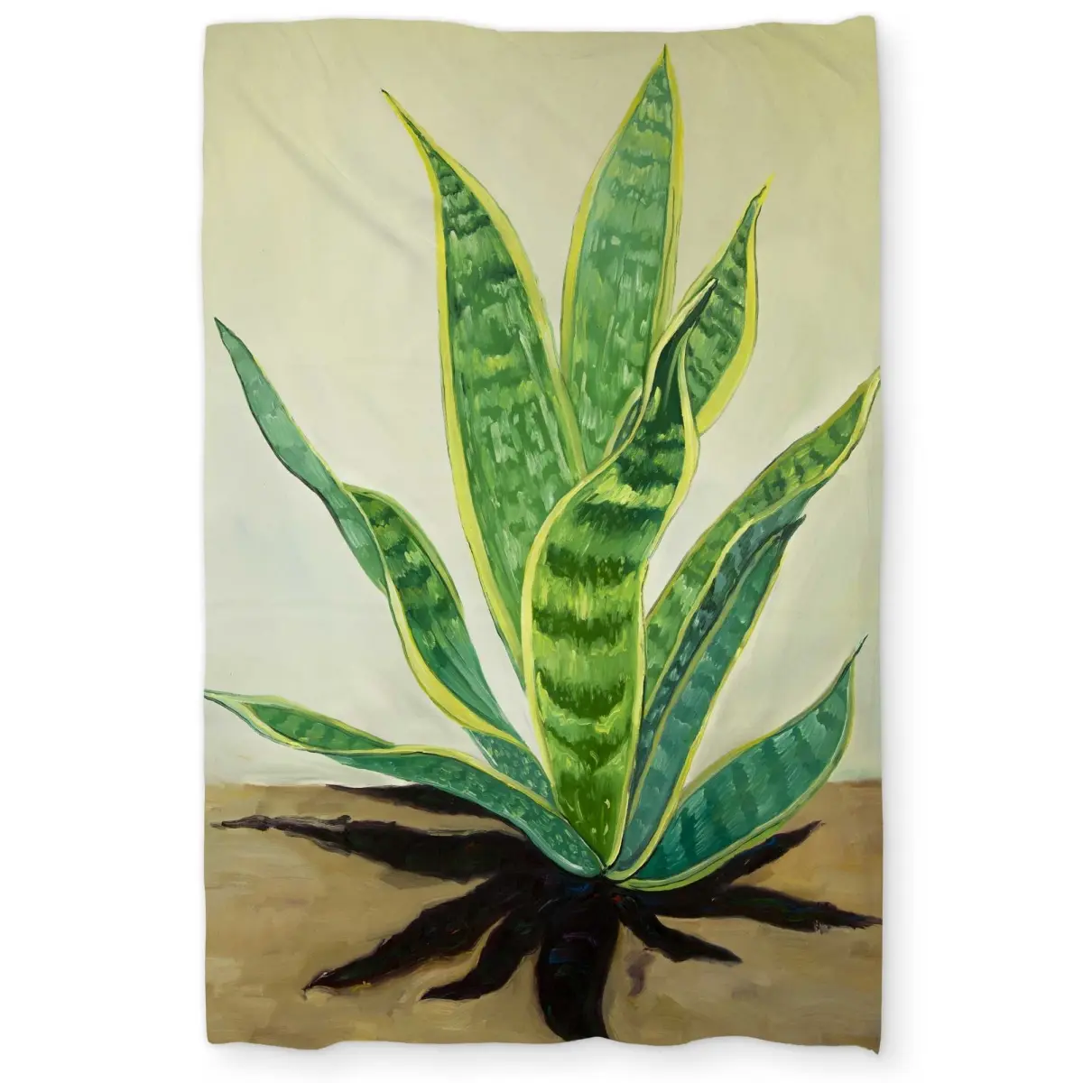 Begin Home Decor C1DCTXLW4P53MB Succulent Plant Mother-In-Laws Tongue Twin Size Extra Long Duvet Cover - Decor