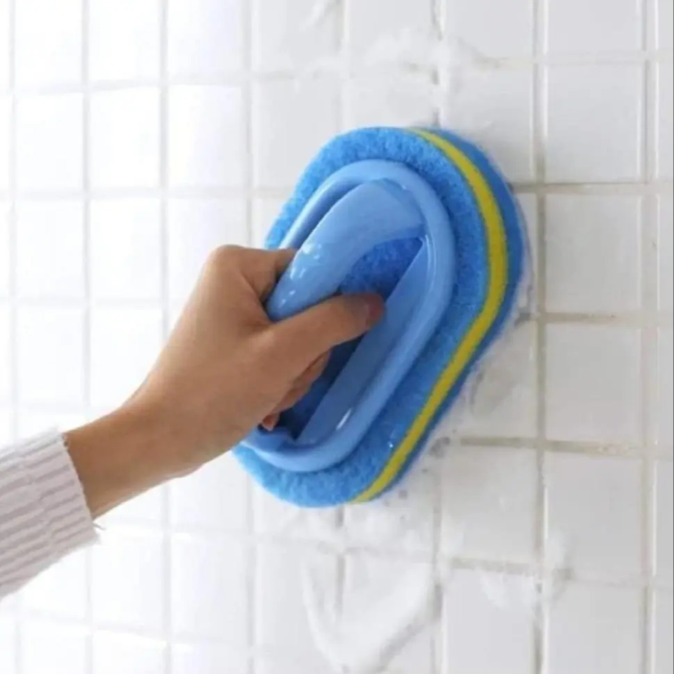 Bathroom Cleaning Brush, Bathroom Tile Cleaning Sponge with Handle, Kitchen Bathtub Cleaning Sponge, Household Cleaning Tool, Scrubber Sponge, Cleaning Products, Scrubber And Sponges, Sponges For Cleaning, Sponges Scrubbers