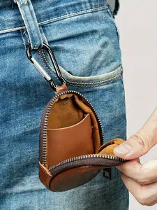 Luxury Retro PU Key Wallet, Unisex Multi-Functional Card Holder, Business Commute Organizer, Stylish Coin Purse for Men and Women