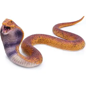 Realistic Fake Snakes Toy, Soft Rubber Snake Figure Garden Scare Birds and Squirrels, Cobra Action Model Figurines Stress Relief Toys Halloween Prank Props