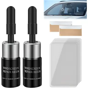Windshield Repair Kit, Windshield Crack Repair Kit,2 Pcs Car Glass Repair Kit Quick Fix for Chips & Cracks, Windshield Chip Repair Kit, Automotive Nano Fluid
