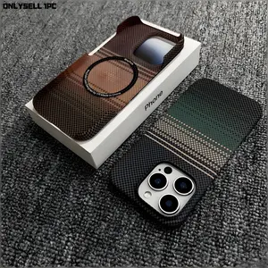 Suitable for iPhone 17 Pro Max 16 Plus 15 14 Pro Max 13 New Kevlar Texture Galf Pack Carbon fiber Matte Heat Radiating Magnetic Suction Wireless Charging Phone Protective Case