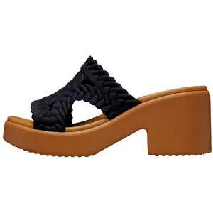 Crocs Brooklyn Woven Heels Black Woven  209979-001 Women's