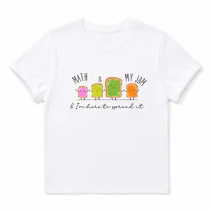 Womens "MATH IS MY JAM" Tee, Funny Toast Food Slogan T-Shirt, Soft Fabric Casual Short Sleeve Crewneck Top, Humorous Algebra Calculus Instructor Apparel