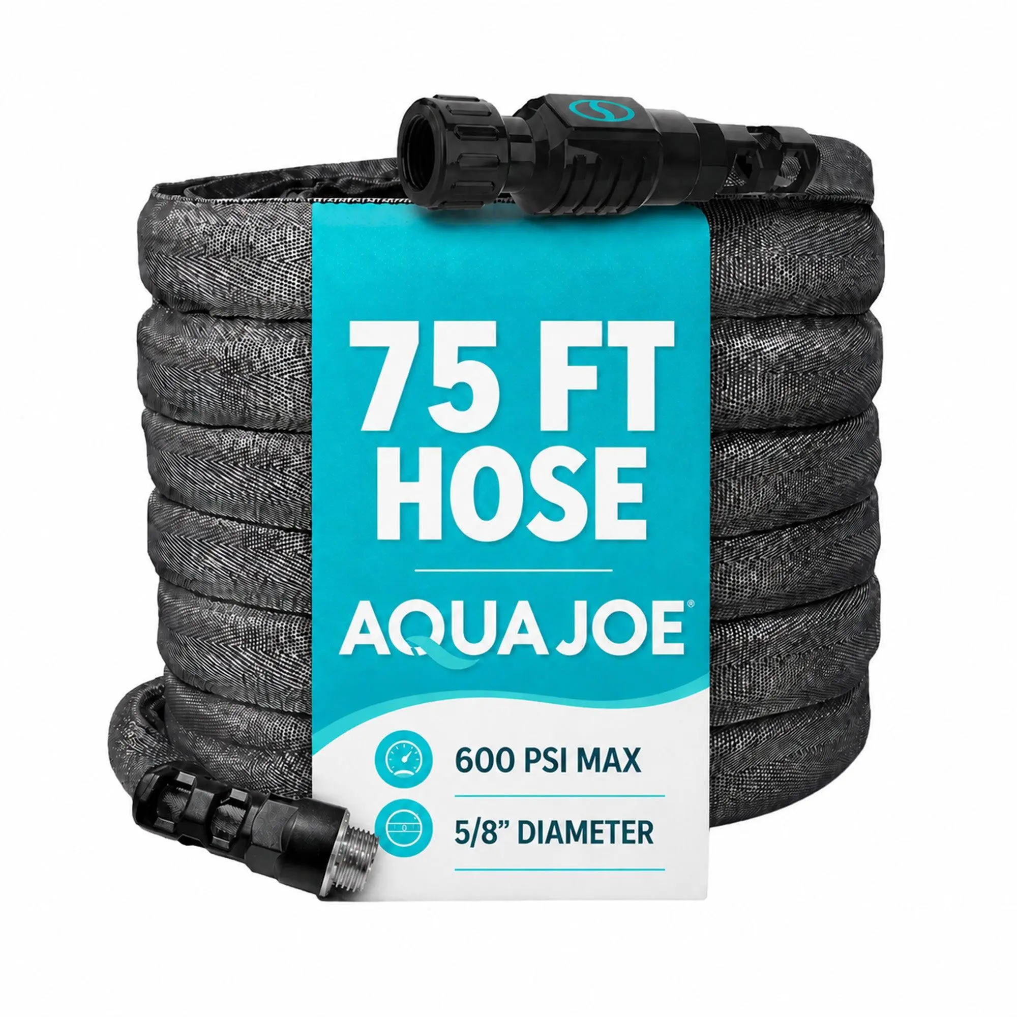 Aqua Joe FiberJacket Garden Hose, Kink-Resistant, 75' x 5/8" Diameter