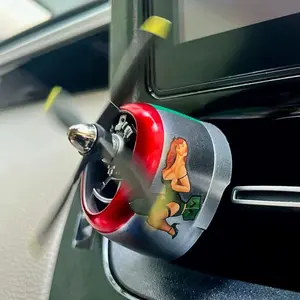 P-47 Thunderbolt with Pin-Up Nose Art Car Air Freshener Rotating Propeller Ornament In-Car Vent Aroma Diffuser Mechanical Aesthetic Design
