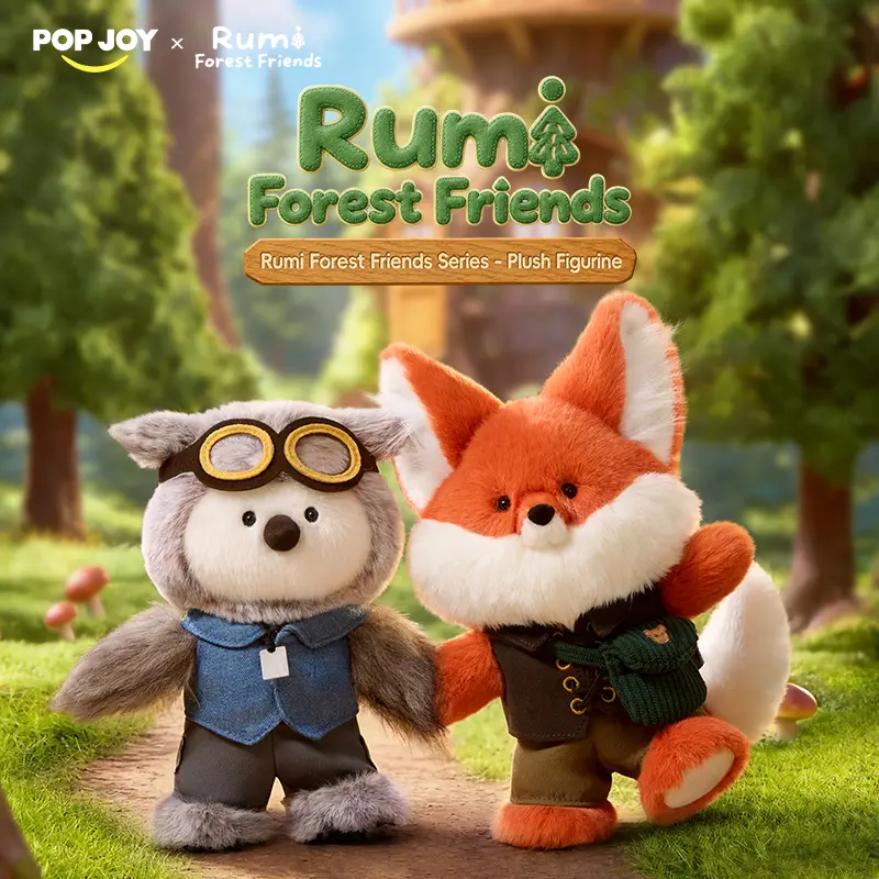 POP JOY Rumi Forest Friends Owl & Fox Stuffed Animals Plush, Cute Soft Woodland Animal Plush Toys, Kawaii Collectible Plush Dolls, Gift for Kids & Plush Lovers
