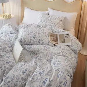 Blue Floral Comforter Twin XL White Botanical Comforter Twin XL Cottagecore Blue Flowers Coquette Aesthetic Twin XL Boho Comforter with 2 Pillowcase