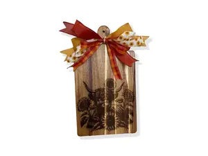 Highland Cow and Sunflower Harvest Cutting Board Chopping Engraved Wood kitchen choppingboard wooden woodcutting Personalized Knives Stylish