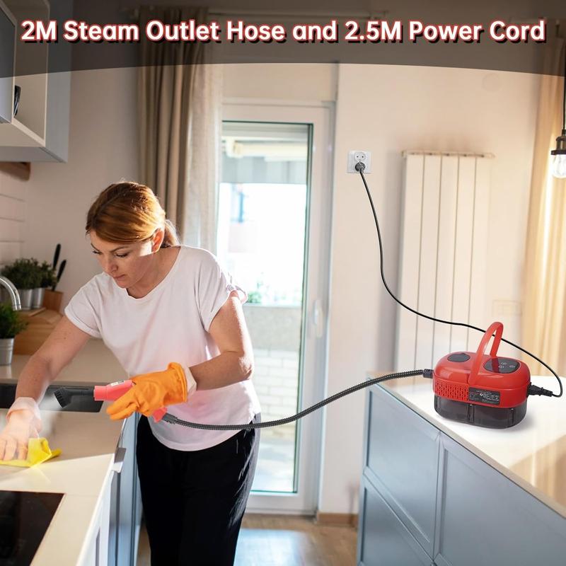 Portable Handheld Steam Cleaner, Large Capacity 10-second Rapid Heating Steam Machine, Equipped with 8 Accessories, Suitable for Home, Car, Kitchen